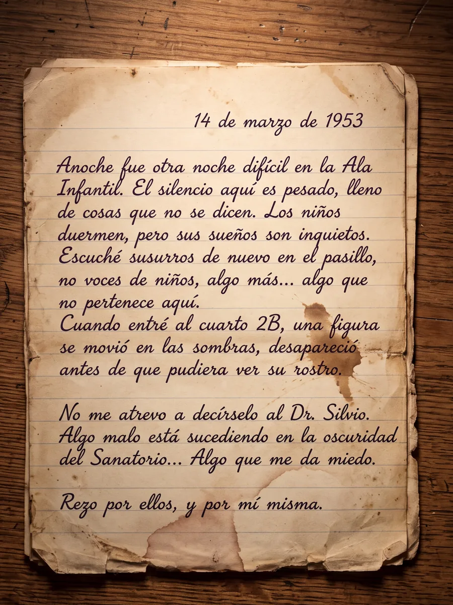 Page from nurse Nieves' diary, 1953